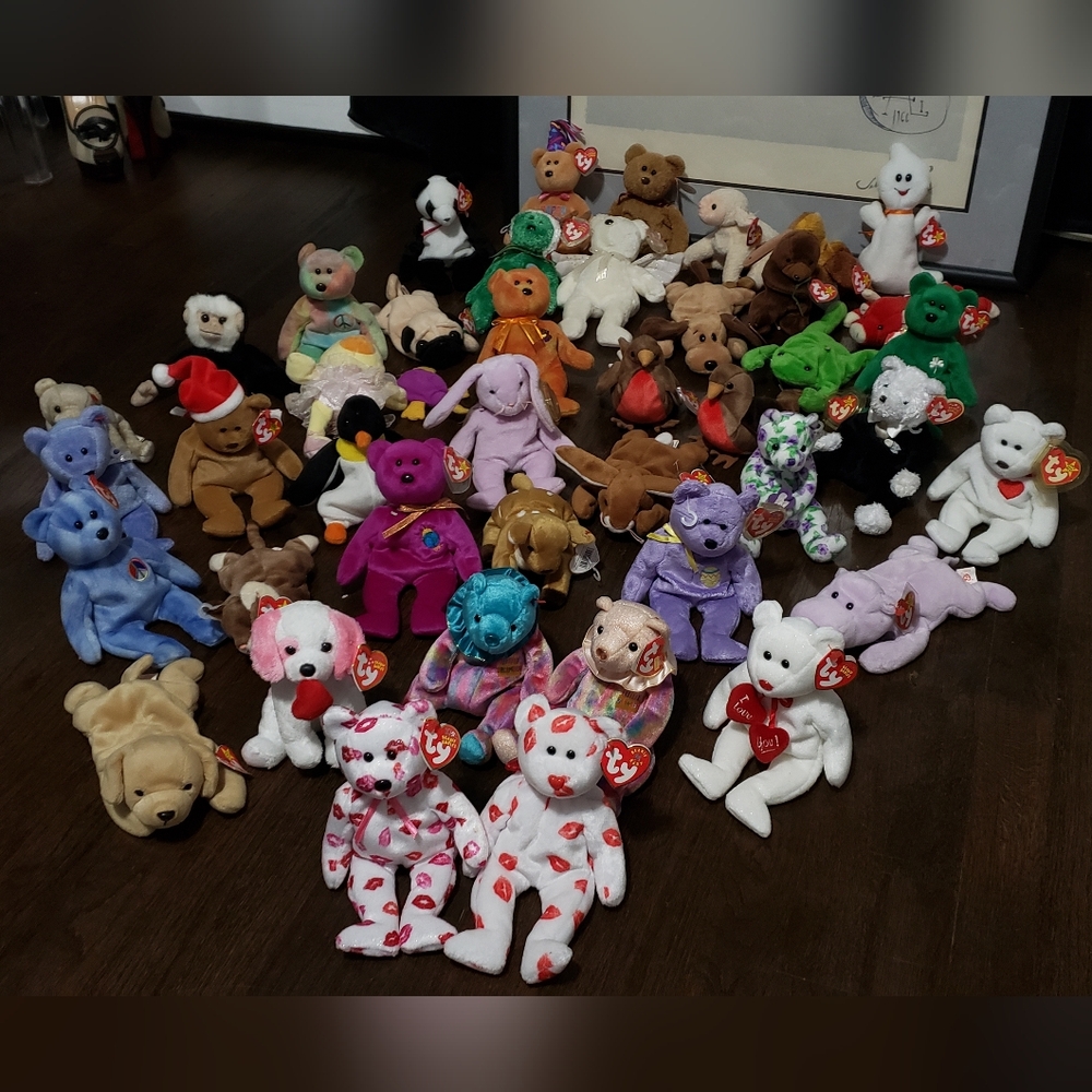Lot of 43 TY Beanie Babies – Vintage 1990s Collection Rare Retired Plush Toys